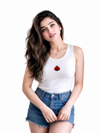 CherryPop Ladybug Handcrafted Cotton Rib Tank Top