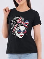 Black American Girl Graphic Printed Cotton T-Shirt for Women CherryPop