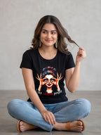 Black "I See Stupid People" Graphic Printed Cotton T-Shirt for Women CherryPop