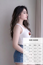 Women's White Cupcake Beadwork Sleeveless Tank Top