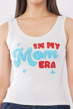 In My Mom Era Beaded Embroidery Sleeveless Tank Top