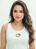 CherryPop Red Apple Motif Handcrafted Tank Top