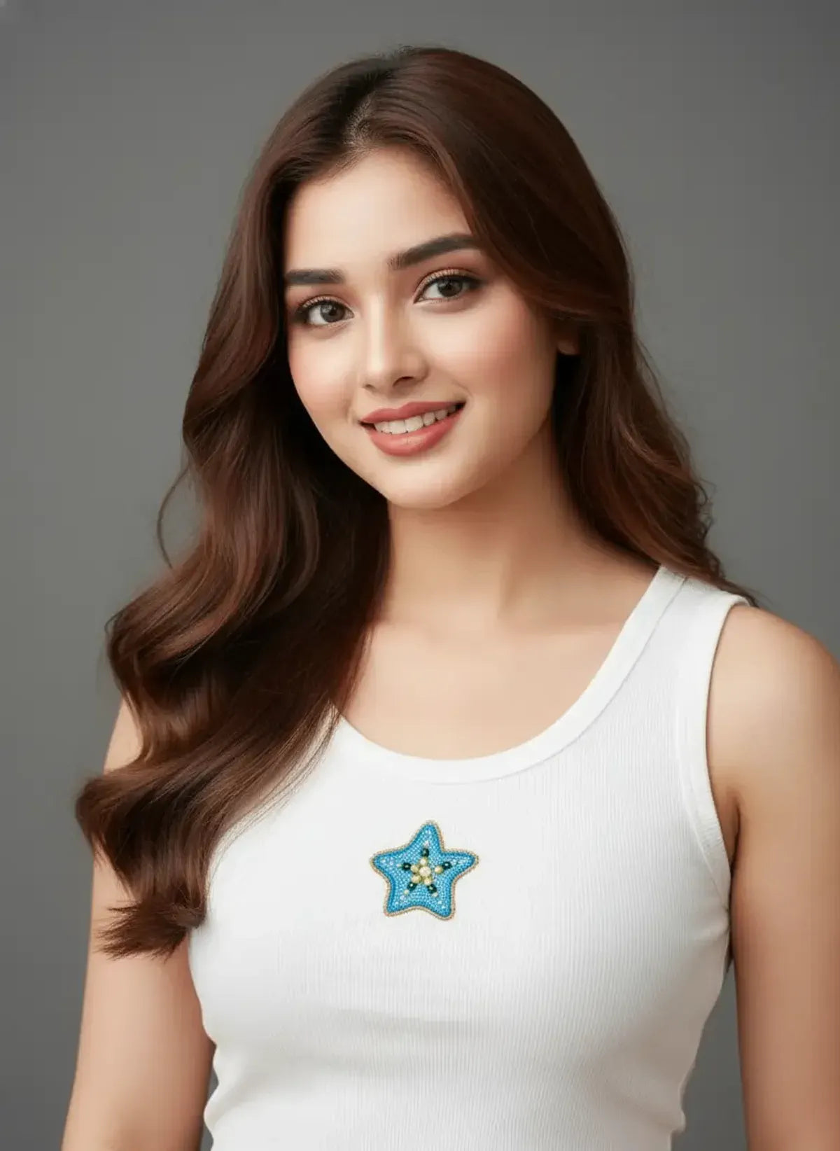 CherryPop Handcrafted Star Motif Tank Top
