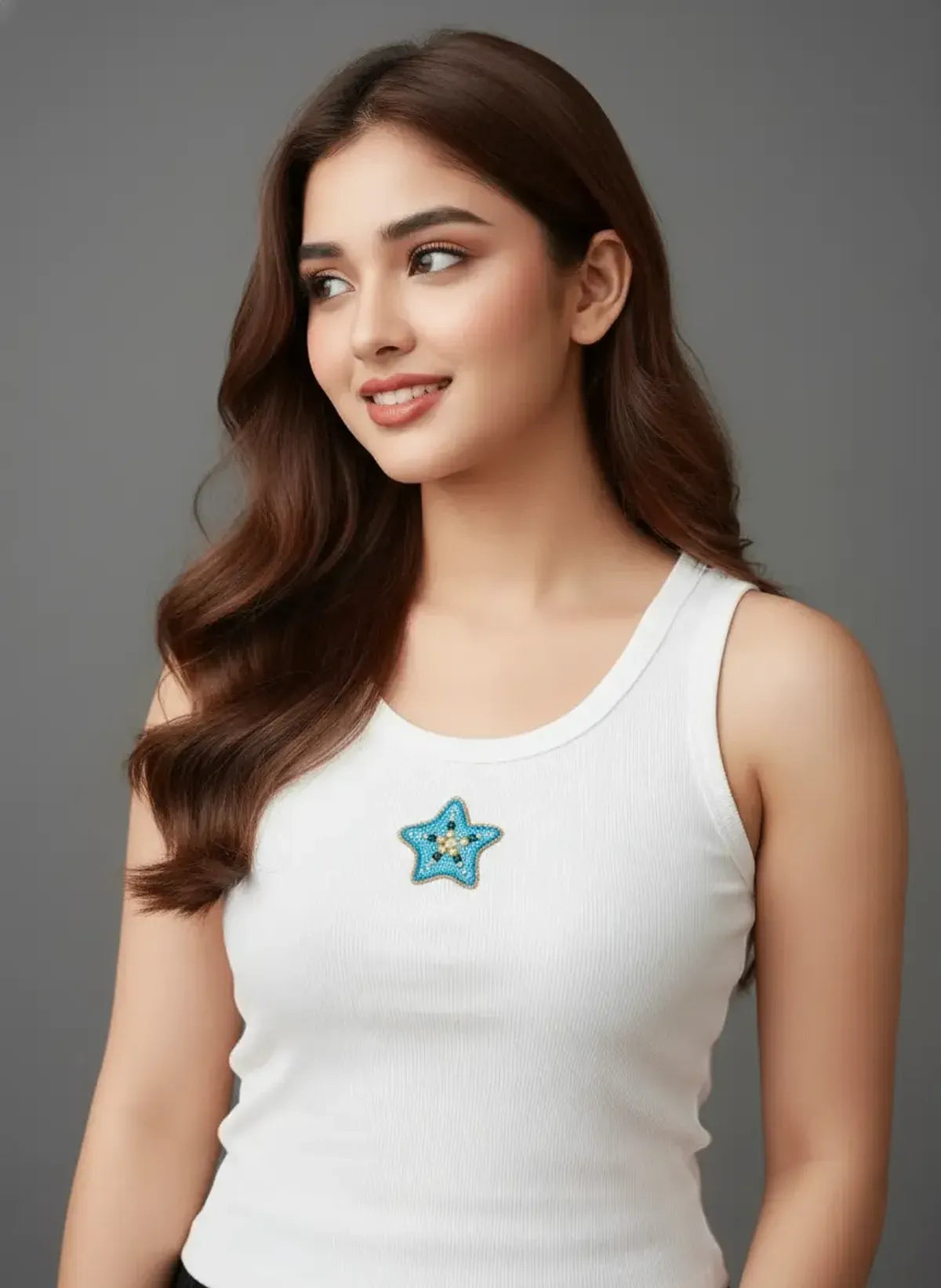 CherryPop Handcrafted Star Motif Tank Top