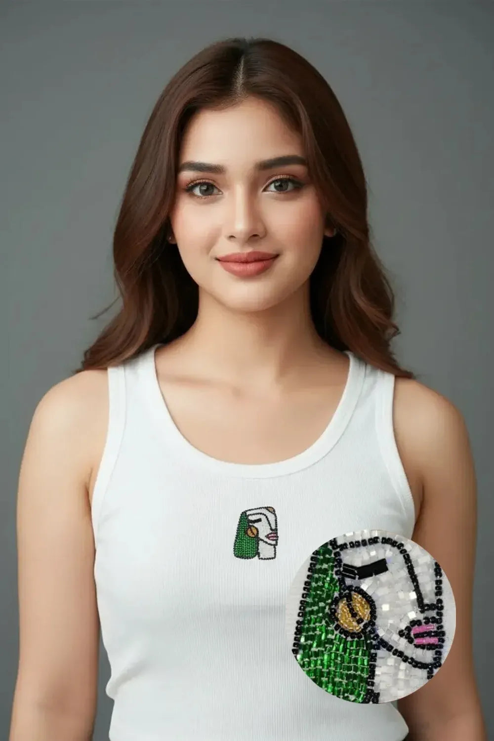 CherryPop Ivory Muse Handcrafted Cotton Tank Top
