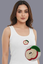 CherryPop Red Apple Motif Handcrafted Tank Top
