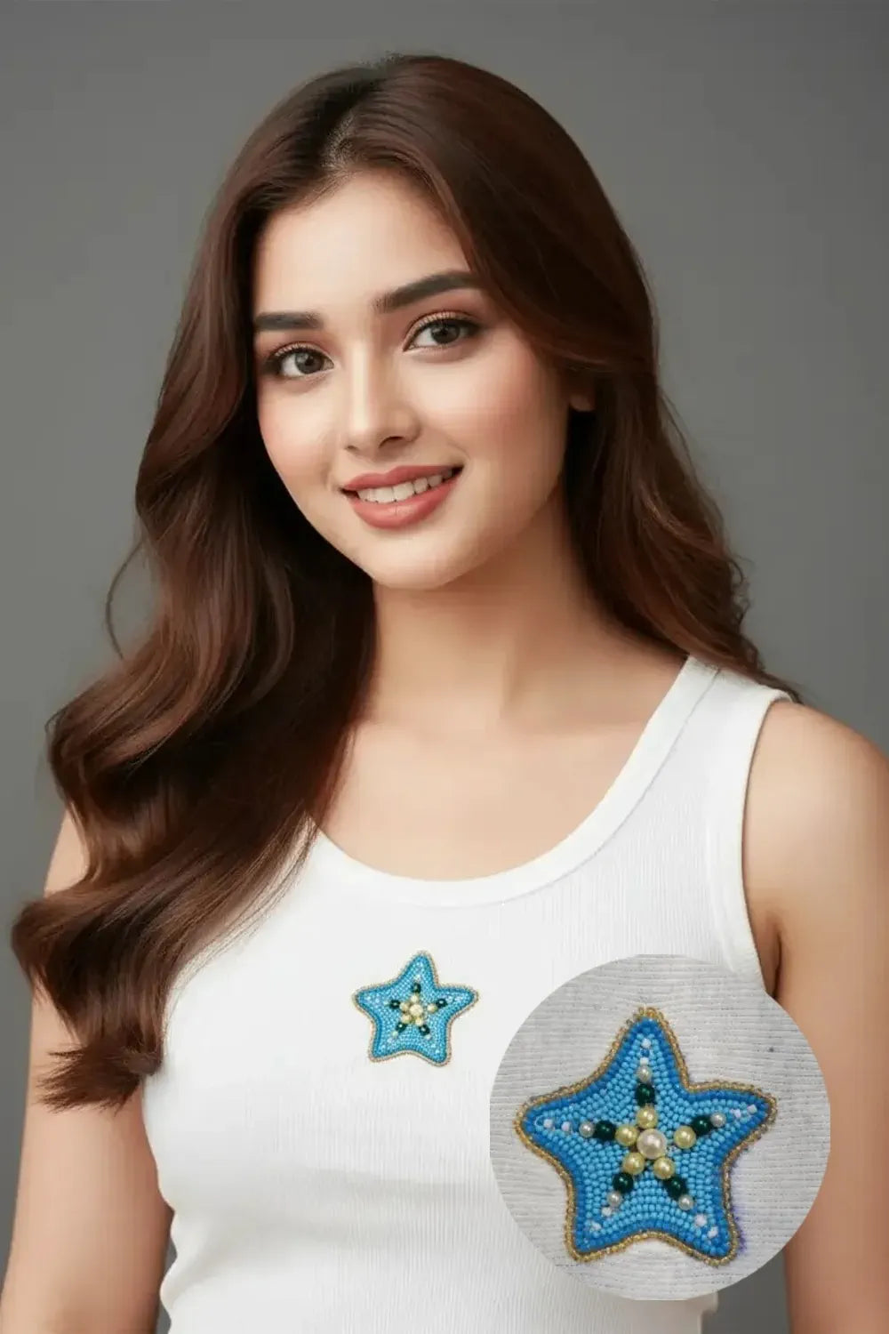CherryPop Handcrafted Star Motif Tank Top