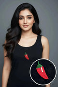 CherryPop Chili Pepper Motif Handcrafted Tank Top
