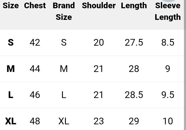Size chart